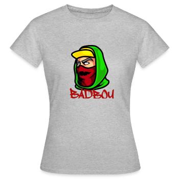 BADBOY style - T-shirt Femme - gris chiné - Devant - AI Model Female 172 dark (172cm)