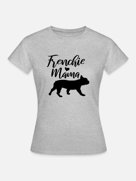 Frenchie Mama - Frauen T-Shirt - Grau meliert