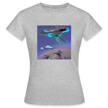 Créativité cosmique 1 - T-shirt Femme - gris chiné - Devant - AI Model Female 172 dark (172cm)