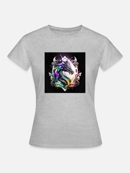 Mystischer Drache - Frauen T-Shirt - Grau meliert