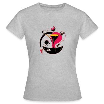 Retro-Design - Frauen T-Shirt - Grau meliert - Vorne - AI Model Female 172 dark (172cm)