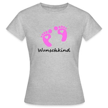 Wunschkind Mädchen - Frauen T-Shirt - Grau meliert - Vorne - AI Model Female 172 dark (172cm)
