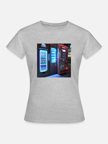 Cyber vending machine - Frauen T-Shirt - Grau meliert
