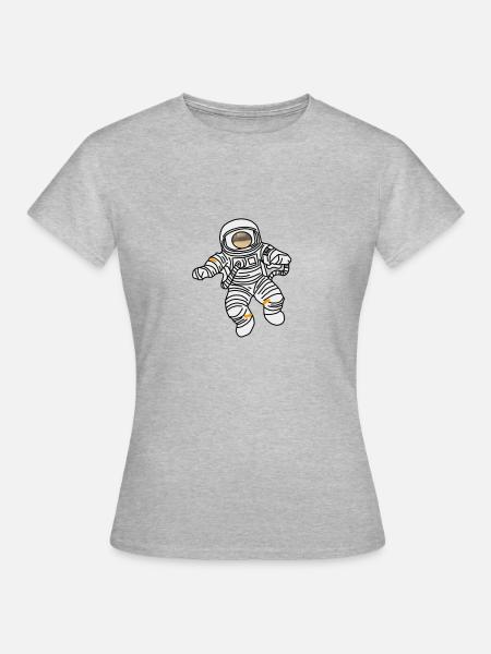 Astronaut im All - Frauen T-Shirt - Grau meliert