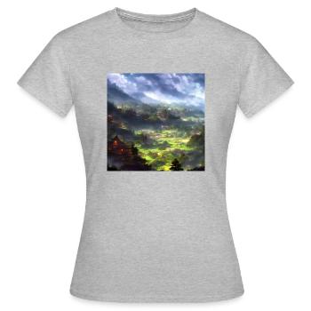 Asien-styled Landscape - Frauen T-Shirt - Grau meliert - Vorne - AI Model Female 172 dark (172cm)