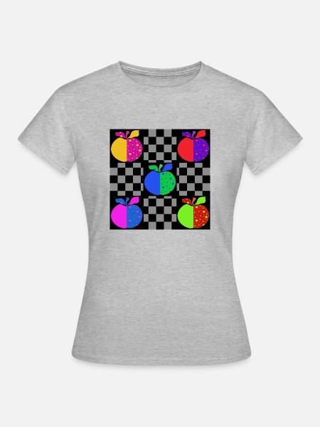 Apfel - Frauen T-Shirt - Grau meliert
