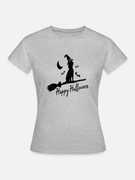 Happy Halloween - Frauen T-Shirt - Grau meliert