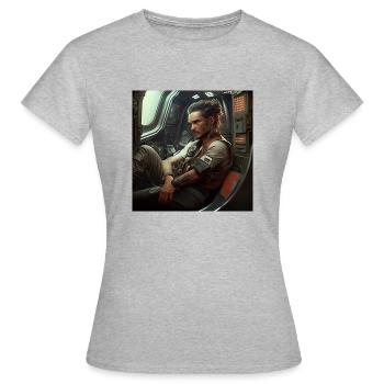 inside spaceship - T-shirt Femme - gris chiné - Devant - AI Model Female 172 dark (172cm)