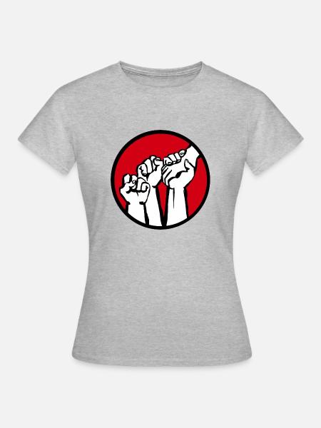 fäuste1c - Frauen T-Shirt - Grau meliert