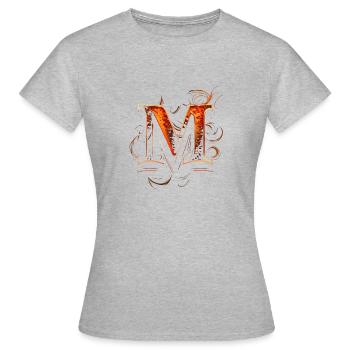 M Initial letter - Women's T-Shirt - heather grey - Front - AI Model Female 172 dark (172cm)