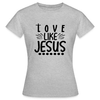 Aimer comme Jésus - T-shirt Femme - gris chiné - Devant - AI Model Female 172 dark (172cm)