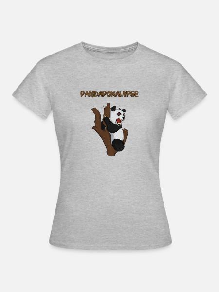 Pandapokalypse - Frauen T-Shirt - Grau meliert