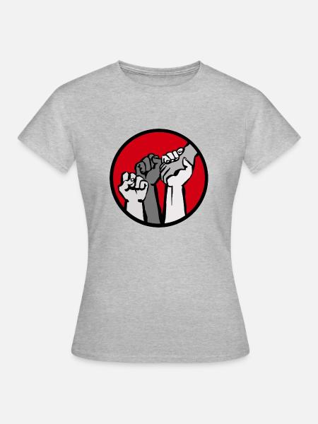 Fäuste3C - Frauen T-Shirt - Grau meliert