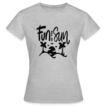 S’amuser au soleil - T-shirt Femme - gris chiné - Devant - AI Model Female 172 dark (172cm)