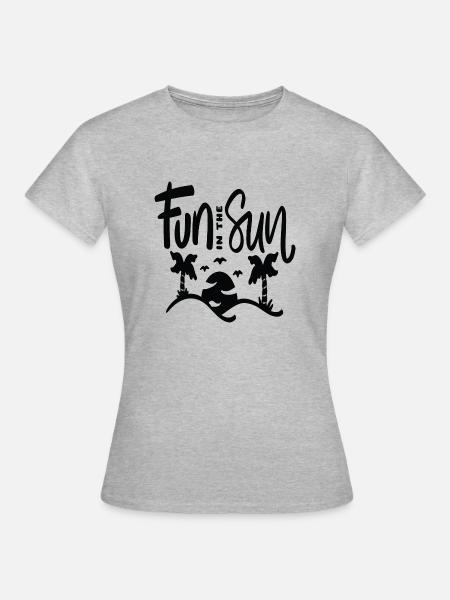 Fun In The Sun - Frauen T-Shirt - Grau meliert