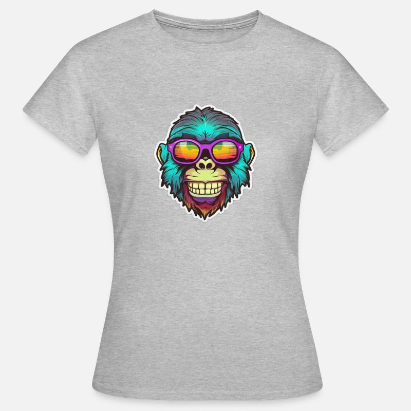 Psychedelic monkey - Women's T-Shirt - heather grey