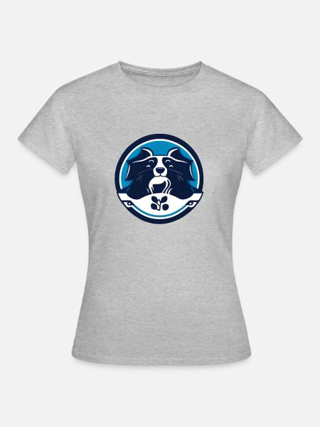 Rundes Hundeporträt - Frauen T-Shirt - Grau meliert