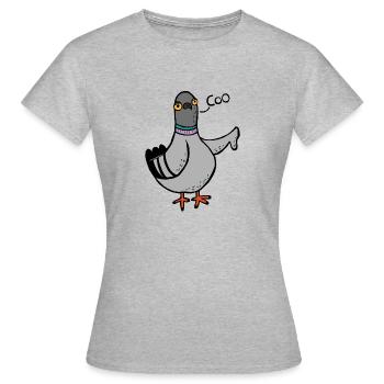 Gurren / Buh-Taube - Frauen T-Shirt - Grau meliert - Vorne - AI Model Female 172 dark (172cm)
