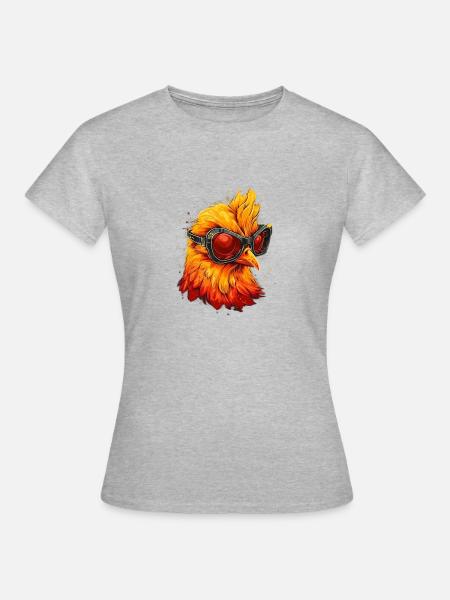 Cooles Hühnchen - Frauen T-Shirt - Grau meliert
