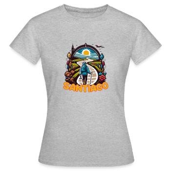 Santiago du Chili Pèlerinage Camino de Santiago - T-shirt Femme - gris chiné - Devant - AI Model Female 172 dark (172cm)