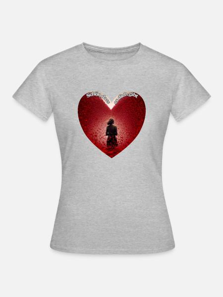 Schön, dass es dich gibt - Frauen T-Shirt - Grau meliert