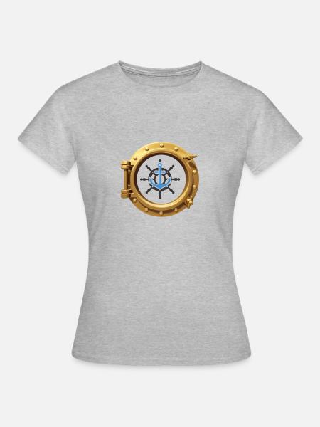 Nautik Bullauge - Frauen T-Shirt - Grau meliert