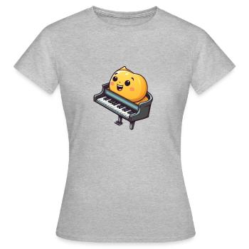 Piano in comic style - Women's T-Shirt - heather grey - Front - AI Model Female 172 dark (172cm)