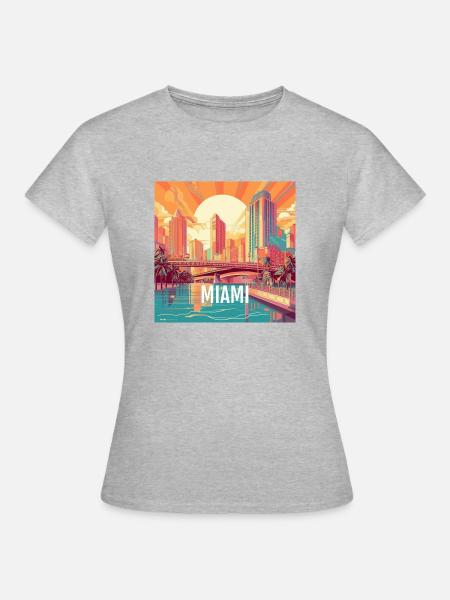 Miami - Frauen T-Shirt - Grau meliert