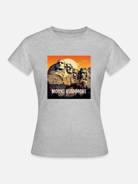 Mount Rushmore - Frauen T-Shirt - Grau meliert
