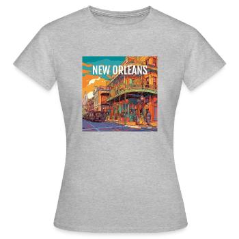 La Nouvelle-Orléans au coucher du soleil - T-shirt Femme - gris chiné - Devant - AI Model Female 172 dark (172cm)