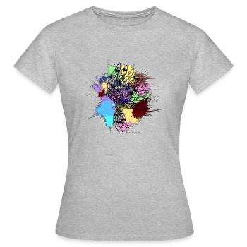 coiffe indienne noire couleurs vives - T-shirt Femme - gris chiné - Devant - AI Model Female 172 dark (172cm)