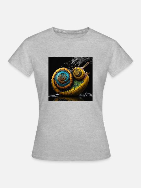 Evolution of snail - Frauen T-Shirt - Grau meliert