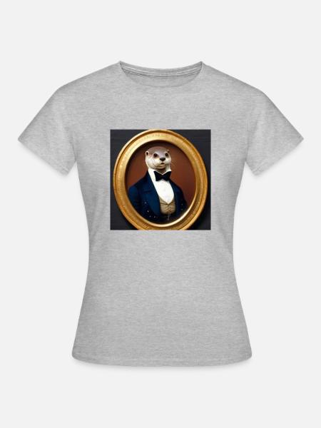 Gentleman Otter - Frauen T-Shirt - Grau meliert