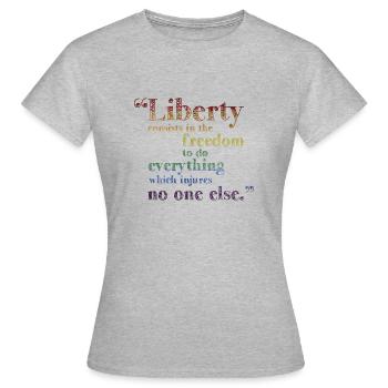 Liberté Droits de l’Homme - T-shirt Femme - gris chiné - Devant - AI Model Female 172 dark (172cm)