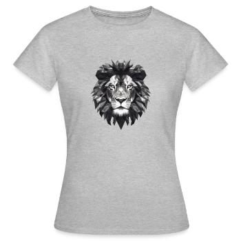 Löwe Geometrisch - Frauen T-Shirt - Grau meliert - Vorne - AI Model Female 172 dark (172cm)
