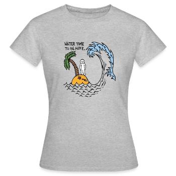 Le temps de l’eau pour être en vie - T-shirt Femme - gris chiné - Devant - AI Model Female 172 dark (172cm)