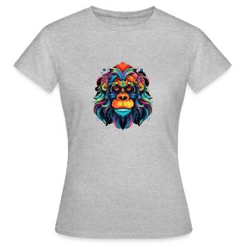 Orang Utan - Frauen T-Shirt - Grau meliert - Vorne - AI Model Female 172 dark (172cm)