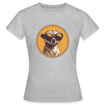 Meerkat with sunglasses, Suricate - Women's T-Shirt - heather grey - Front - AI Model Female 172 dark (172cm)