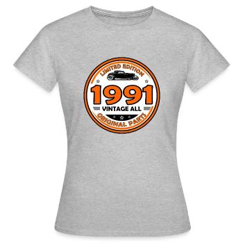 vintage 1991 - T-shirt Femme - gris chiné - Devant - AI Model Female 172 dark (172cm)