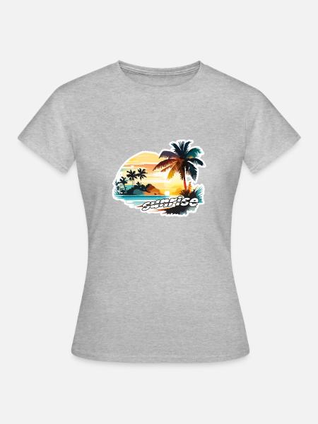 sunrise - Frauen T-Shirt - Grau meliert