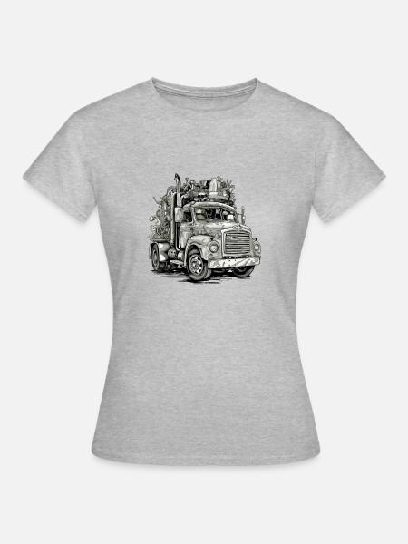 Mightymoover LKW - Frauen T-Shirt - Grau meliert