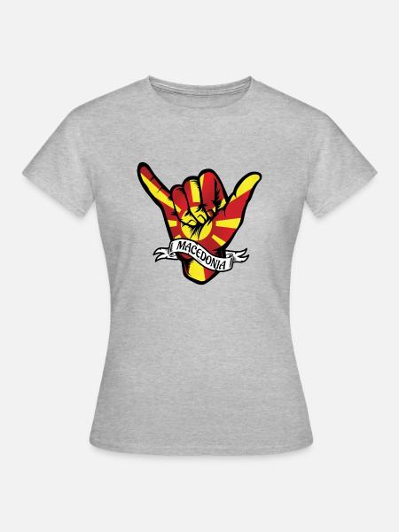 Macedonia Shaka - Frauen T-Shirt - Grau meliert