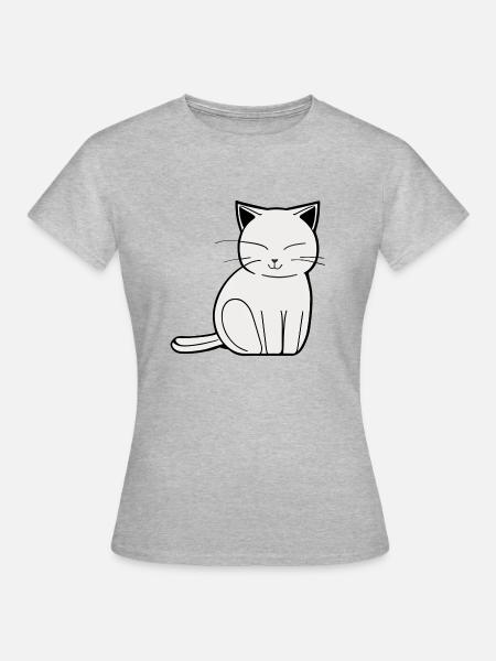 Chat mignon - T-shirt Femme - gris chiné