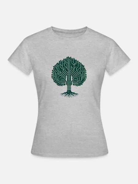 Wikingerbaum des Lebens - Frauen T-Shirt - Grau meliert