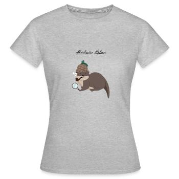 Sherloutre Holmes - T-shirt Femme - gris chiné - Devant - AI Model Female 172 dark (172cm)