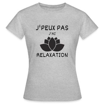 J'peux pas j'ai relaxation - T-shirt Femme - gris chiné - Devant - AI Model Female 172 dark (172cm)