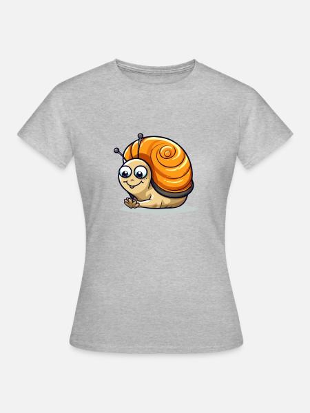 Koco die Schnecke - Frauen T-Shirt - Grau meliert