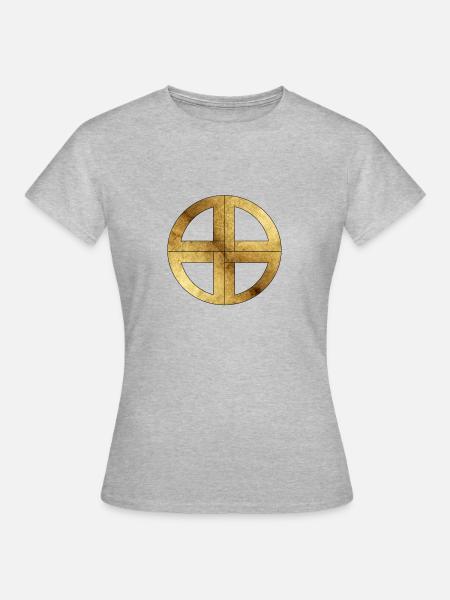 Celtic14 Pergament - Frauen T-Shirt - Grau meliert