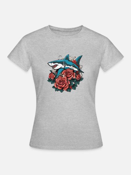 Hai - Frauen T-Shirt - Grau meliert
