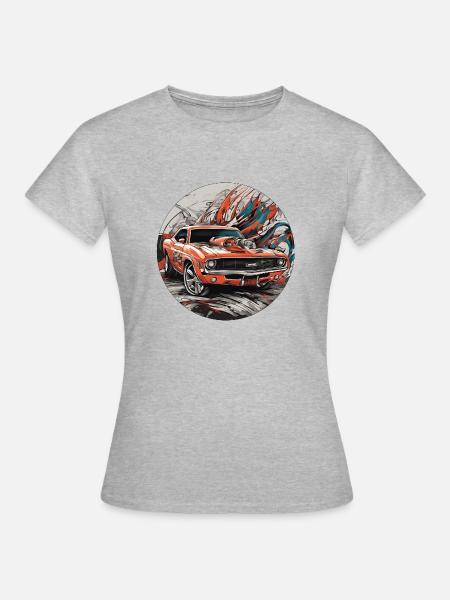 Sportwagen - Frauen T-Shirt - Grau meliert